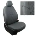 Комплект авточехлов Автопилот Renault Sandero I (40/60) с 09-14г. / Duster с 11-15г. / Nissan Terrano III с 12г. (без подушек безопасности). Экокожа ромб (Серый + Серый)