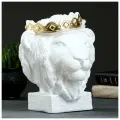 Копилка для денег «Лев в короне», белый с золотом, 26 см