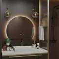 Зеркало в ванную с подсветкой настенное Alias Дафна 100*120 с тёплой LED-подсветкой обрез снизу