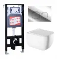 Комплект 3 в 1 инсталляция ESBANO FRAM + Унитаз подвесной Vincea Form VT1-35 + кнопка хром глянцевая