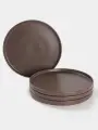 Набор тарелок Доляна «Гранит», 4 шт, d=26 см, керамика, коричневый