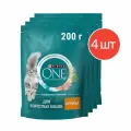 Сухой корм Purina ONE для взрослых кошек с курицей и цельным злаками, 200 г 4 шт