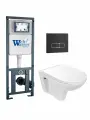Комплект унитаза с инсталляцией WeltWasser MARBERG 410 + BAARBACH 004 GL-WT + MAR 410 SE MT-BL, кнопка черная