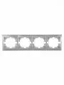 Рамка 4-м Mira горизонт. сер. метал. LEZARD 701-1000-149