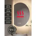 Зеркало-шкаф Дафна 90*70 c тёплой LED-подсветкой, петли слева, часы, подогрев