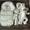 Зимний конверт с комбинезоном для новорожденного