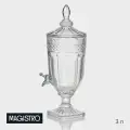 Диспенсер для напитков Изыск, 3 л, 17x44.5 см, стекло, цвет: прозрачный