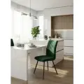 Стул обеденный для кухни с мягким сиденьем TetChair, 1 шт, велюр, зелёный изумрудный