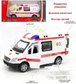 Микроавтобус Скорая помощь, машинка металлическая, длина 15 см, открываются двери, задние двери, световые и звуковые эффекты