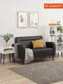 Диван прямой нераскладной MONOFIX фоксет 132 см экокожа черный