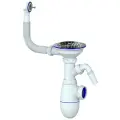 Сифон 3 1/2*40 B431V с круглым переливом, с носиком UNICORN* (винт, шток, ручка - латунь)