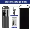 Портативная автомобильная чашка с электрическим подогревом 12 В 24 В, 500 мл, умный контроль температуры, изолированный термос из нержавеющей стали с сенсорным экраном для, Black-Storage Bag