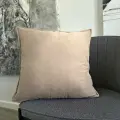 Интерьерная декоративная подушка, канвас, цвет светло-бежевый 45*45 со съемным чехлом на молнии