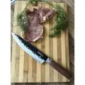 NIHONTO Японский кухонный нож Гюто ( Gyuto ). Профессиональный кованый шеф-нож с односторонней заточкой. Сталь AUS-8. Длина лезвия 20 см.