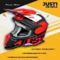 Шлем мотоциклетный кроссовый JUST1 J18 HEXA, красный/белый/черный, XS