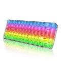 HXSJ V700T Прозрачная игровая клавиатура RGB с 61 клавишей USB-клавиатура с подсветкой