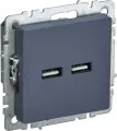 IEK BRITE Розетка USB A+A 3,1А РЮ10-1-БрМ маренго, BR-U21-D31-K35