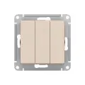 Выключатель Schneider Electric AtlasDesign, 3-клавишный, бежевый, ATN000231, 3 шт.