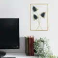 Панно интерьерное металл Листья папоротника сине-золотые 1х39,5х60 см