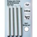 Опоры регулируемые для стола, круглые металлические, D-50мм, белый