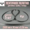 Пильное полотно для мяса Meatsaws 2000х16х0,56 мм/ 4tpi/ 5 шт. Китай