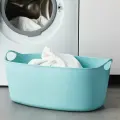 Гибкая корзина IKEA TORKIS для белья 35л голубая