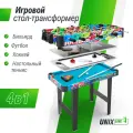 Игровой стол UNIX Line Трансформер 4 в 1, аэрохоккей, футбол, бильярд и настольный теннис, 86х43 cм UNIXLINE