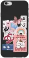 Силиконовый чехол на Apple iPhone 6s / 6 / Эпл Айфон 6 / 6с с рисунком Cute Stickers Soft Touch черный