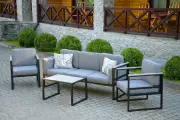 Набор террасной мебели Olsa Мишель-2, для 5 персон, металл/стекло, темно-серый