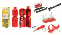 Набор инструментов для обслуживания велосипеда 27пр.+держатель фляги, в тубе(красный) WMC TOOLS 2727R