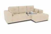 Угловой диван-кровать Питсбург DIVANO, раскладной, с подлокотниками, 264×166×98 см, бежевый, дизайн 4