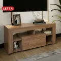 Тумба под телевизор LETTA Лофт плюс, ЛДСП, с полками, 115 см x 47,7 см x 35 см