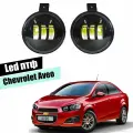 Светодиодные противотуманные фары для Chevrolet Aveo T300 2011-2020 туманки led птф