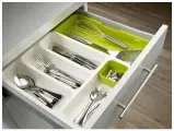 Раздвижной органайзер для столовых приборов Серо-зеленый 85042
