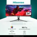 34 Монитор HISENSE 34G6K-PRO, 3440 x 1440, изогнутый экран 1000R, 180 Гц, HDR 400, 125% RGB и 99% DCI-P3