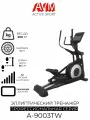 Профессиональный эллиптический тренажер AVM A-9003TW черный, для дома и зала, до 200 кг, с 15-ти дюймовым сенсорным экраном, длина шага 55 см