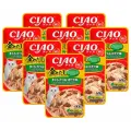 Корм влажный Inaba Ciao Kinnodashi для взрослых кошек, тунец Магуро, тунец Кацуо и морской гребешок, 60 гр х 8 шт