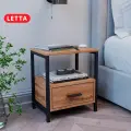 Прикроватная тумба Letta Frame, с ящиком, полка, ЛДСП, дуб вотан