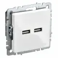 Розетка встраиваемая USB IEK BRITE A+A 3,1А BR-U21-D31-K01 РЮ10-1-БрБ белый