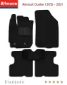 Ворсовые коврики для Renault Duster 1 (HS) 2015 - 2021, Стандарт, черные, 5шт / Рено Дастер 1
