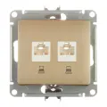 Розетка компьютерная Systeme Electric Glossa встраиваемая титан 2хRJ45 GSL000485KK
