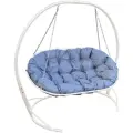 Диван садовый M-group мамасан подвесной белое, серая подушка