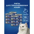 Влажный корм для кошек, риет из говядины для стерилизованных кошек, 100 г 12шт, БРИТ ПРЕМИУМ
