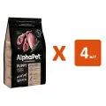 ALPHAPET SUPERPREMIUM PUPPY для щенков, беременных и кормящих собак маленьких пород с ягненком и индейкой (1,5 кг х 4 шт)