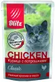 Корм влажный Blitz Classic Adult Cat для кошек всех пород (курица с потрошками) полнорационный, 24 шт