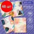 Комплект 48 шт, Тетрадь А5, 96 л, BRAUBERG, гребень, клетка, Insight, 404424