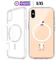 Чехол Luckroute для iPhone XS/X - Добавляет функцию MagSafe - Противоударный прозрачный кейс с усиленными углами