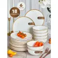 Сервиз столовый на 6 персон GreenLily , фарфор, 18 предметов, белый