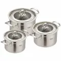 Набор кастрюль для приготовления из нержавеющей стали Zeidan кастрюли с крышками для газовых электрических и индукционных плит 2.1, 3.2 и 4.1 литра