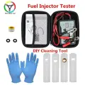 Тестер топливных форсунок, набор для чистки «сделай сам», 4 импульсных режима, автомобильный инжектор для очистки топлива, работа с тестером давления топлива, бензиновый автомобиль, Black